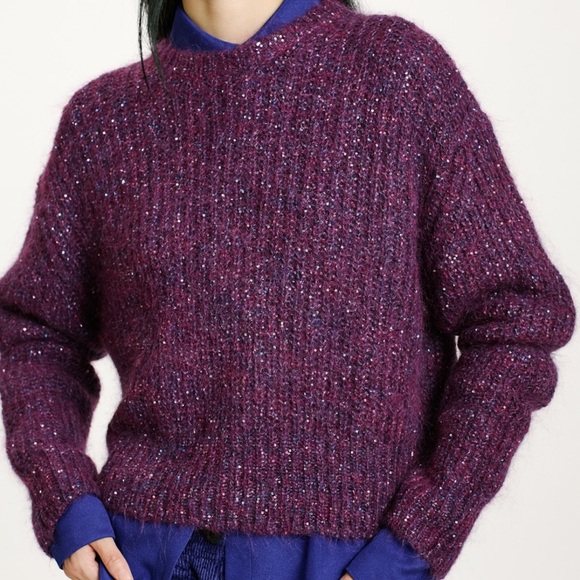 VINTAGE CHRISTIAN DIOR PURPLE KNIT SWEATER - Picture 1 of 13